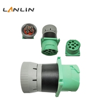 Adaptateur LANLIN vert 9 broches J1939 Type 2 vers 6 broches J1708 pour diagnostic de camion ELD GPS
