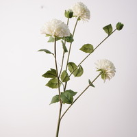 Chrysanthème Artificiel Grandes Têtes Effet Naturel, 5 Branches, Blanc, pour Décoration Mariage, Maison, Fêtes et Arrangements Floraux Événementiels