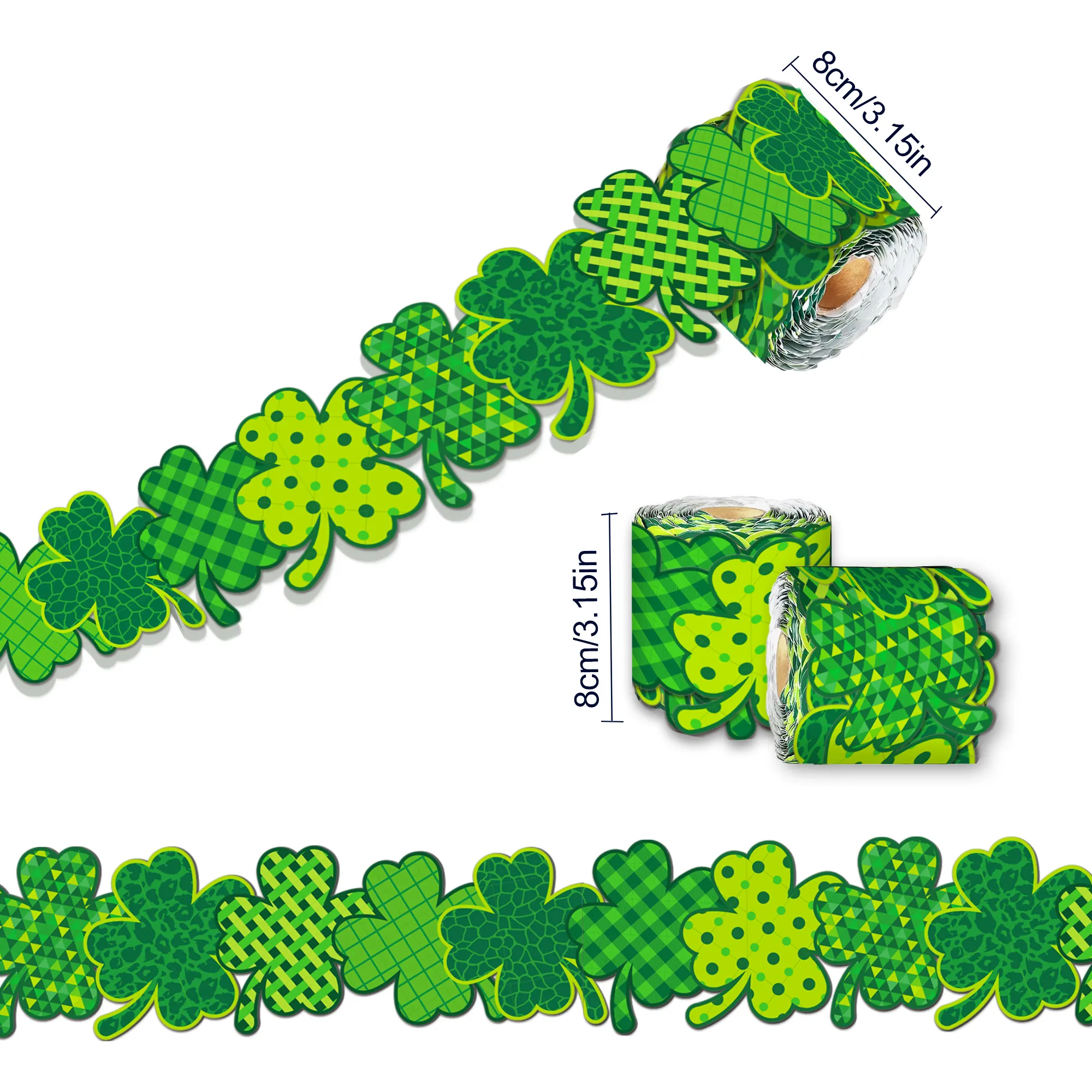 Huancai St. Patrick 'S Day Prikbord Rand Trim Stickers Rol Zelfklevende Emblemen Voor School Klas Feestartikelen