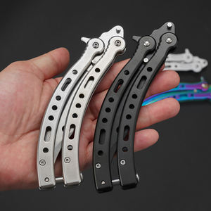 Outdoor Practice Folding <strong>Butterfly</strong> <strong>Trainer</strong> <strong>Knife</strong> Non-Sharp Dull Blade Training <strong>Butterfly</strong> <strong>Knife</strong> for Beginners Customizable - Product Image 5