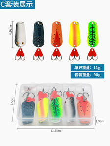 5 pièces ensemble de paillettes leurre appât Sequin <span class=keywords><strong>gorge</strong></span> à distance appât en métal appât bionique plaque de fer poisson appât à paillettes - Product Image 5