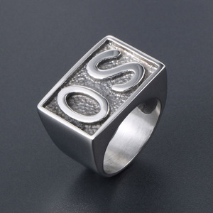 So Letter <b>Titanium</b> Steel <b>Ring</b> Men's Fashion Jewelry Gift SA723 - Product Image 2
