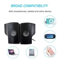 Speaker Soundbar Stereo USB jepit Mini, untuk Notebook, Laptop, PC, Desktop, Tablet, Bar pemutar musik