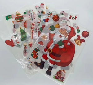 Calcomanías Decorativas Florales Acrílicas Impermeables y Ecológicas para Pared, Juego <span class=keywords><strong>de</strong></span> Adhesivos Navideños con Estampado Dorado <span class=keywords><strong>de</strong></span> 13x20.5cm, Impresión con Troquelado - Product Image 2