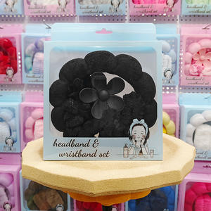 6 adet/kutu Yüz Yıkama Temizleme Süngeri Bulut Saç Bandı Güzellik Makyaj Bağı Spa Bandı Saç Bandı Hediye Kutusu Bileklik Seti - Product Image 4