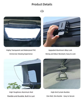 Tente de toit respirante à double couche, noire, en aluminium alvéolé, ouverture latérale, chambre mobile pour le camping en randonnée