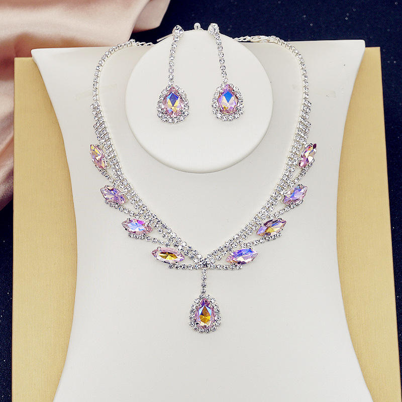 Wholesale Fashion Bridal Wedding Colorful Crystal Earrings Pendant