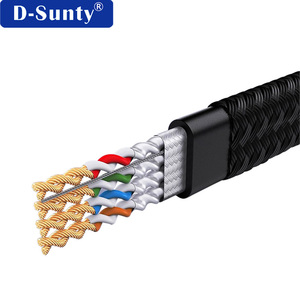 Cables de Comunicación de Cobre Cat8 Planos Trenzados SFTP 30AWG Negro Gris Cable de Red LAN - Product Image 4