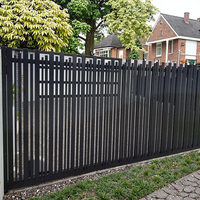 Portail de jardin élégant en alliage d'aluminium, clôture contemporaine, treillis résistant à la décomposition, écologique