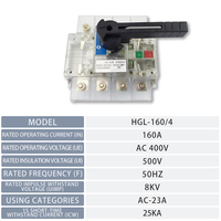 Interruptor Seccionador de Carga Transparente HGLB 160A 125A 4P con Fusible para Distribución de Energía Industrial, Interruptor Aislador NH