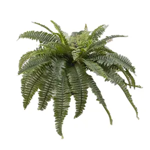 New design Garden Silk Flowers Fern Decor UV Protected Faux Plastic Grass Artificial Green And Faux Fern Plants indoor