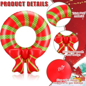 PVC <b>Inflatable</b> Wreath Swimming Ring Pool <b>Float</b> 80 110 CM for Christmas Summer Vacation Beach Party Decorations - Product Image 3