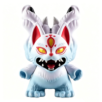 Nouvelle figurine d'action Q-version en vinyle souple mat personnalisé, renard à neuf queues, dégradé blanc-bleu, en PVC, pour collection et exposition