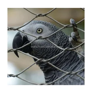 Factory Sale 316 Flexible Stainless Steel Wire Rope Ferrule Zoo Fence Aviary Bird Parrot Netting Mesh For Zoo