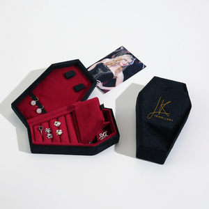 Custom Design Coffin Shape Jewelry Box Customization Wholesale Bulk <b>Ring</b> Jewelry Set <b>Storage</b> Gift Box Jewellery Coffin Box - Product Image 4