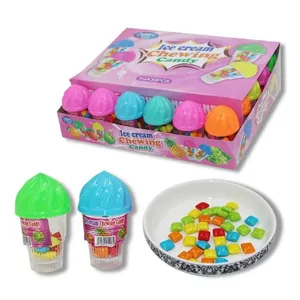 2024 Hot OEM Colorful Candy Toys Fruit Mini Chewing Candy Plastic Ice Cream Shape Toys With Candy