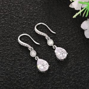 Boucles d'oreilles de luxe en forme de goutte d'eau pour femmes, bijoux élégants pour mariage, banquet, mode - Product Image 3