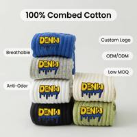 Chaussettes de sport mi-mollet brodées en coton peigné respirant anti-odeur pour hommes, avec logo personnalisé, certifiées OEKO-TEX 100, idéales pour l'été, vente en gros