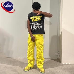 QZFso เสื้อยืดผู้ชายวินเทจคุณภาพสูงซักด้วยกรดเสื้อยืดผ้าฝ้าย100% ออกแบบได้เอง Dtg พิมพ์ลายโอเวอร์ไซส์เสื้อกั๊กกราฟิก - Product Image 1