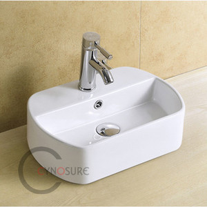 Lavabo Moderno de Cerámica Blanca para Baño, Lavabo Pequeño Suspendido en la Pared para Hotel - Product Image 1