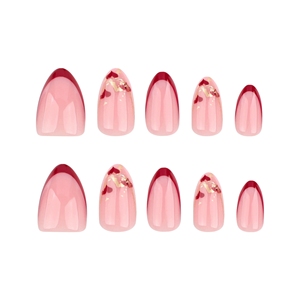 OEM nuevo 3D corto ovalado corazón Día de San Valentín francés prensa en el dedo uñas postizas cubierta completa Ins uñas artificiales <span class=keywords><strong>manicura</strong></span> - Product Image 2