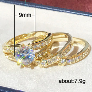 Set di Tre Anelli Statement per Donne, Gioielli Geometrici alla Moda - Product Image 4