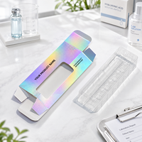 Boîte d'emballage personnalisée pour stylo à peptides et poudre de peptides avec fenêtre visible, boîte pliable en carton blanc ivoire, plateau intérieur en plastique