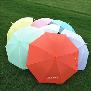 Parapluie droit Transparent avec Logo personnalisé pour enfants, plusieurs couleurs, vente en gros, usine,