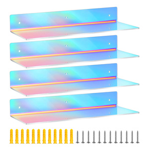 Estantes flotantes de acrílico iridiscente, estantes de acrílico arcoíris, estantería de pared <span class=keywords><strong>Invisible</strong></span>, estantes de exhibición de <span class=keywords><strong>libros</strong></span> para niños para el hogar - Product Image 1