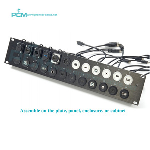 Nhôm 10gbps USB3.1 Loại C Nam đến Nữ Bảng điều khiển tròn gắn kết cáp cho tủ công nghiệp khung gầm gắn kết, USB-C Gen1 100W AUX - Product Image 6