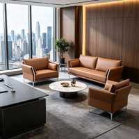 Fauteuil en cuir moderne pour bureau ou salon, fauteuil en cuir de luxe haut de gamme avec pieds en métal chromé pour salle d'attente de bureau