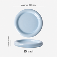 Assiette à dessert ronde en porcelaine style crème, écologique, 8/10 pouces, en céramique épaissie, pour les collations de fête et les repas quotidiens