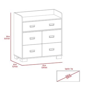 Commode à 5 tiroirs Edgemont en brun foncé, meubles élégants pour le rangement de la chambre - Product Image 6
