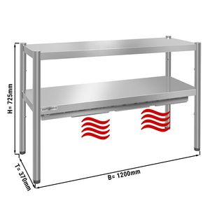 Round Tube Frame Double Tier Food Insulation Rack Stainless Steel <b>Buffet</b> Food Warming Shelf for Restaurant Hotel Catering - Product Image 2