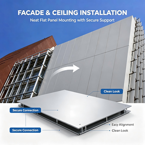 Panneau mural en alliage d'aluminium pour façade, revêtement de façade, plaque de montage au plafond plat pour l'extérieur des bâtiments - Product Image 1