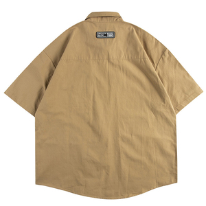 Maglietta da lavoro su misura con marchio privato all'ingrosso maglietta Streetwear High Street top <span class=keywords><strong>Vintage</strong></span> Casual oversize - Product Image 4