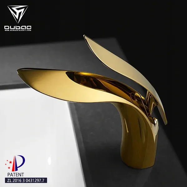Factory Wholesale Gold Finished Single Handle BasinTap Bathroom Faucets For Vessel Sinks