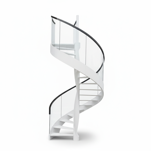 Scala a chiocciola moderna per esterni con ringhiera in vetro temperato e piastra di protezione integrata per ville di lusso - Product Image 2