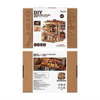 Robotime Rolife Puzzles en bois 3D Jouets faits à la main Cadeaux DG174 Maison miniature en chocolat de Henry DIY