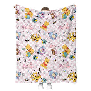 Couverture en flanelle ultra douce et légère de 50x60 pouces avec motif d'ours de dessin animé pour lit, canapé et fauteuil - Product Image 3