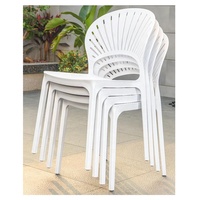 Nouveaux meubles en plastique commerciaux pour restaurant, chaise et table en plastique blanc empilables, ensemble de salle à manger pour l'extérieur