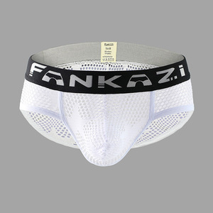<span class=keywords><strong>FKZ</strong></span> Star Große Netzstruktur Atmungsaktive U-Konvexe Herren Übergröße Mittelhoch Sitzende Unterwäsche Spandex Polyester Boxershorts Sommer - Product Image 2