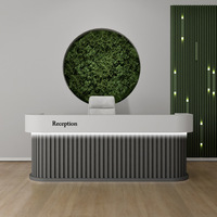 Comptoir de réception de luxe en MDF noir pour salon de beauté et hôtel moderne haut de gamme, respectueux de l'environnement