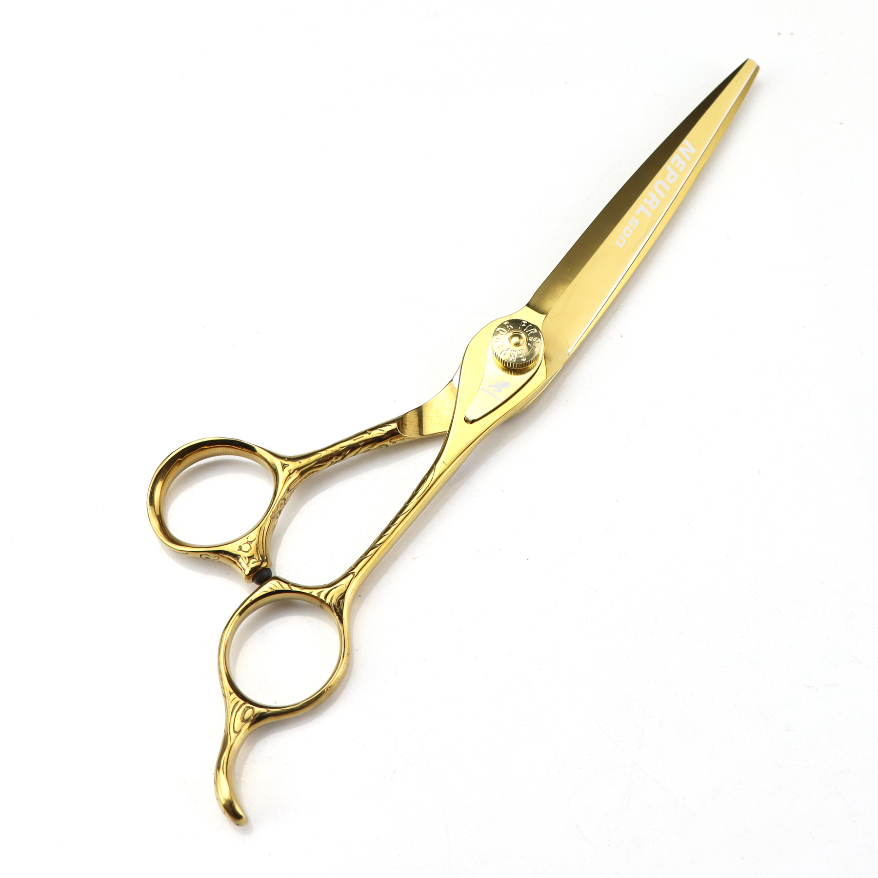 7,0 дюймов GD 03 профессиональные ножницы с золотистой прокладкой, новый модный дизайн, плоские ножницы для парикмахера