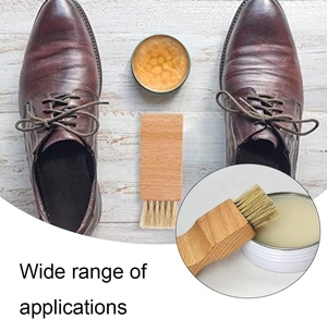 Cepillos aplicadores de esmalte de zapatos pequeños con mango de madera 2 pares esenciales <span class=keywords><strong>para</strong></span> zapatos brillantes y kits de cuidado de botas de cuero - Product Image 5