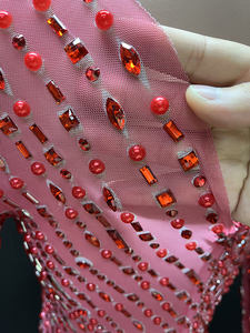 2020ผู้หญิงสีแดงเซ็กซี่นางเงือก/ทรัมเป็ตเลื่อม <span class=keywords><strong>Pronm</strong></span> ชุดราตรีแฟชั่นกับแขนยาว - Product Image 5