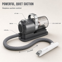 Tierpflege-Vakuumset 2,5L Hundehaar-Staubsauger 300W Tiertrimmer Pflegewerkzeug mit 2m Schlauch 5-Schicht-Filter für Hunde und Katzen