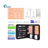 Kit de formation en sciences médicales Ensemble de 6 outils avec tampon de suture en silicone pour l'hôpital et la pratique de la suture chirurgicale