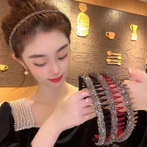 Diademas de terciopelo coreano con diamantes de imitación, pasadores para el cabello, aros elegantes para adultos, para lavarse la cara y fijar el cabello a diario - Product Image 1