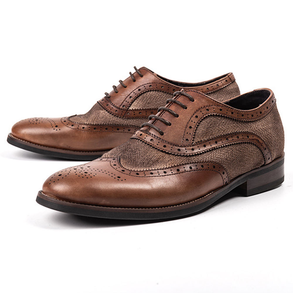 Zapatos Oxford de cuero genuino para hombre, calzado elegante